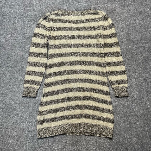 Jocomomola Womens Sweater Dress Neutral Striped Jewel Neck Embellished 40 - Picture 3 of 9